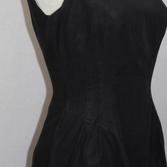 Carmen Marc Valvo Linen Black Dress - Picture 7 of 13